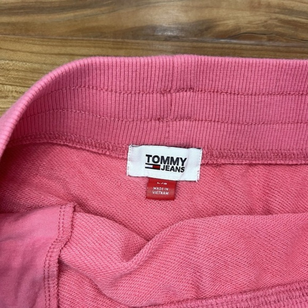Tommy Jeans Peachy Pink French Terry Skirt Women's Large Drawstring 17" Length - Picture 5 of 6
